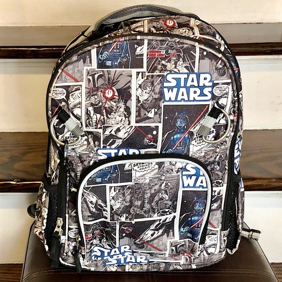 STAR WARS Black & White Comic Strip Adjustable Strap Knapsack Back Pack Unisex - Picture 1 of 13